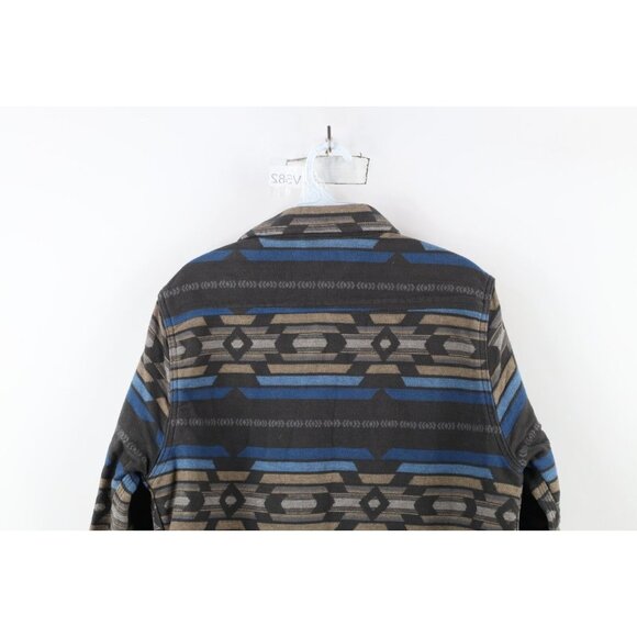 Iron and Resin Mens large Faded Heavy Southwestern Fiesta Flannel Button Shirt - Picture 11 of 12